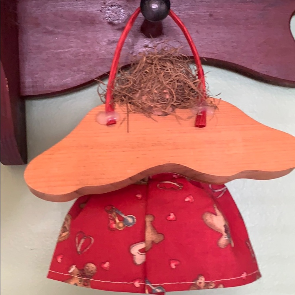 Country Kitchen Wood Angel Wall/Table Decoration - Picture 7 of 8